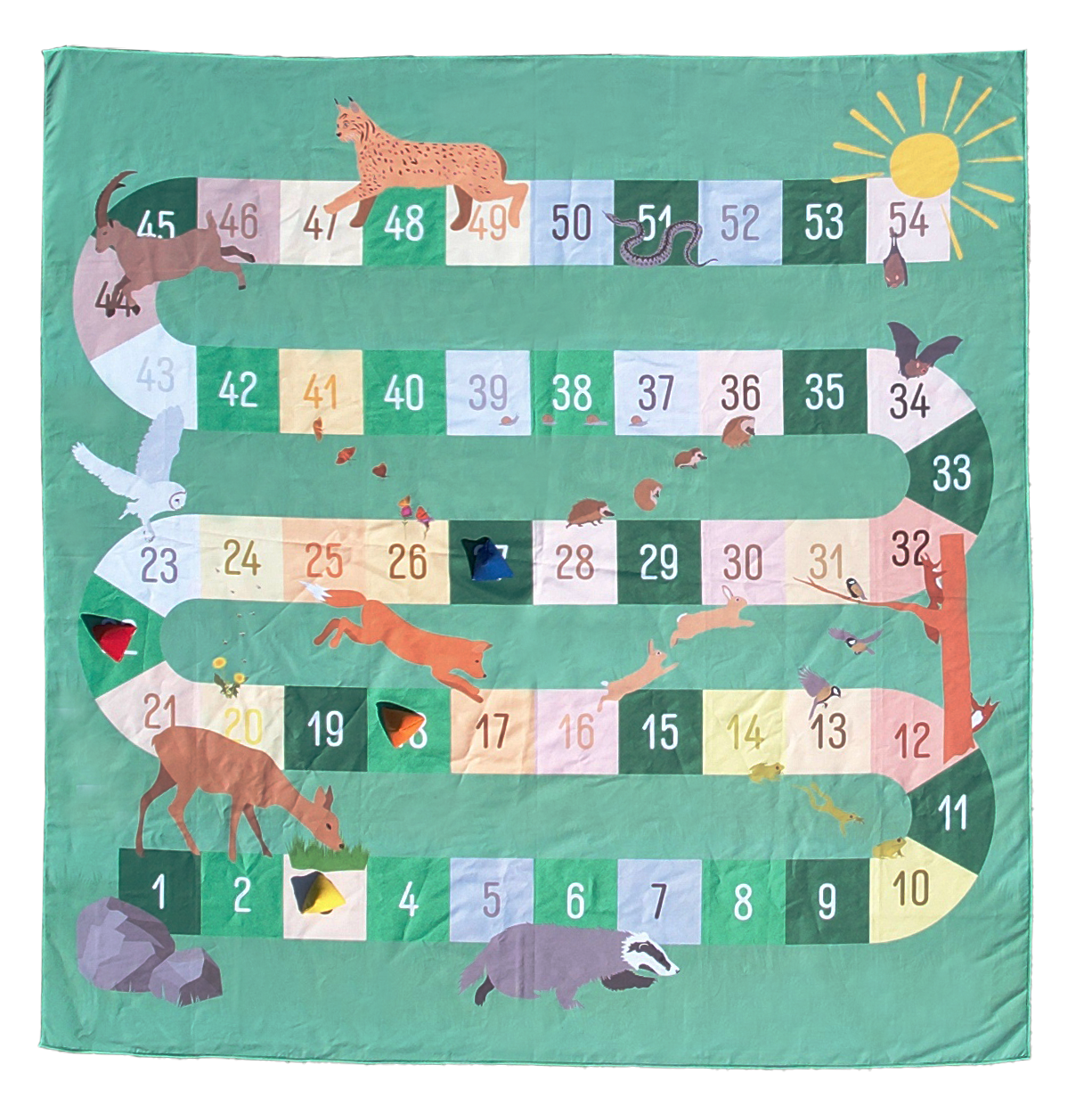 Spieltuch-Set "Leiterli- und Wurfspiel" aus ca. 70 recycelten PET-Flaschen