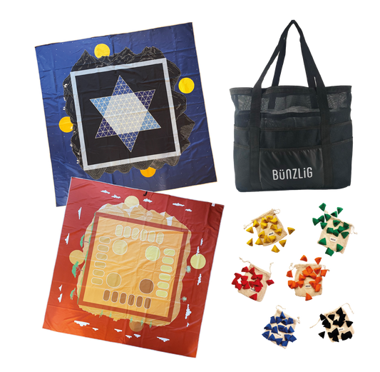 Spieltuch-Set "Kalaha und Sternhalma" aus ca. 70 recycelten PET-Flaschen