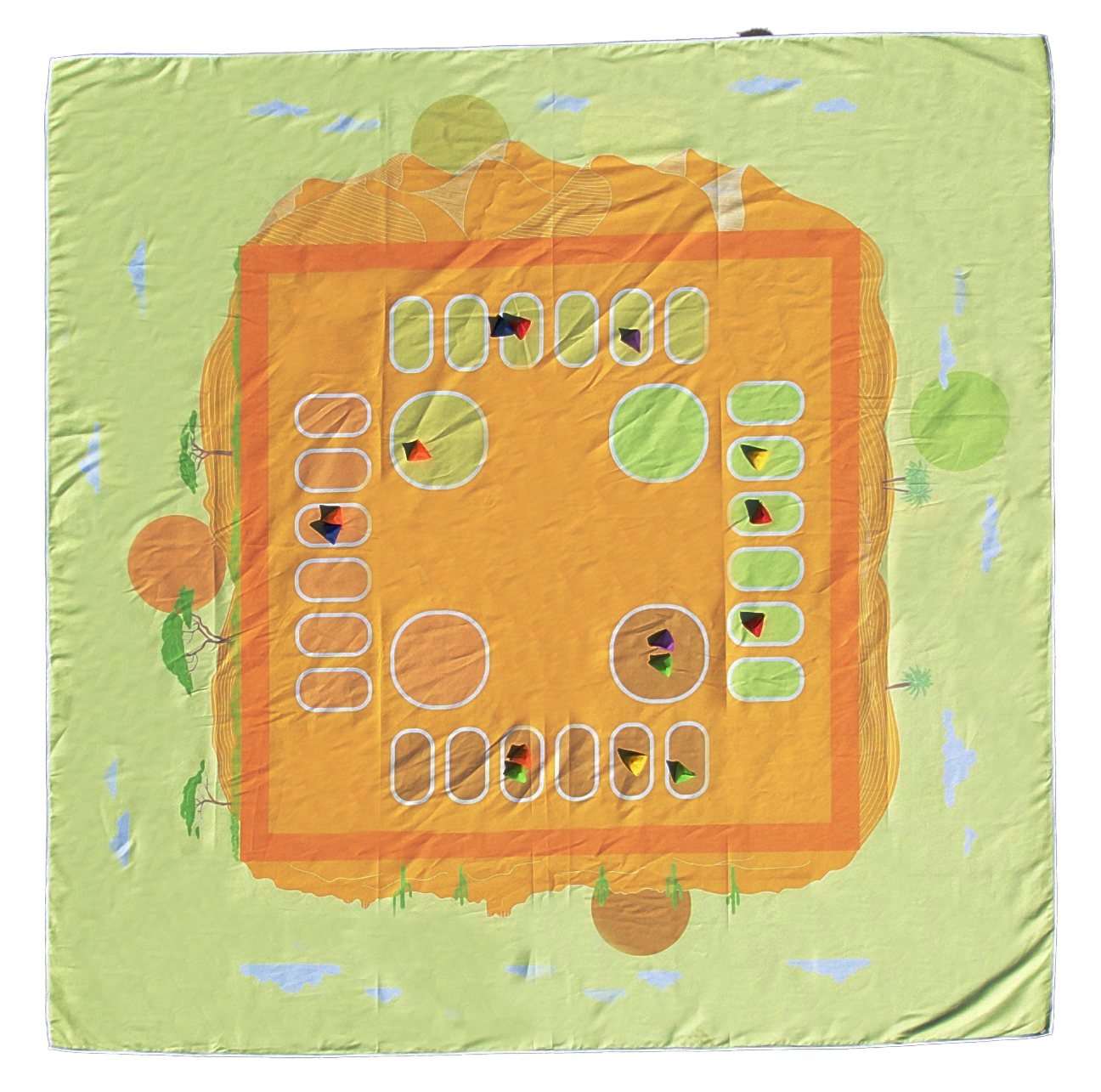 Spieltuch-Set "Kalaha und Sternhalma" aus ca. 70 recycelten PET-Flaschen